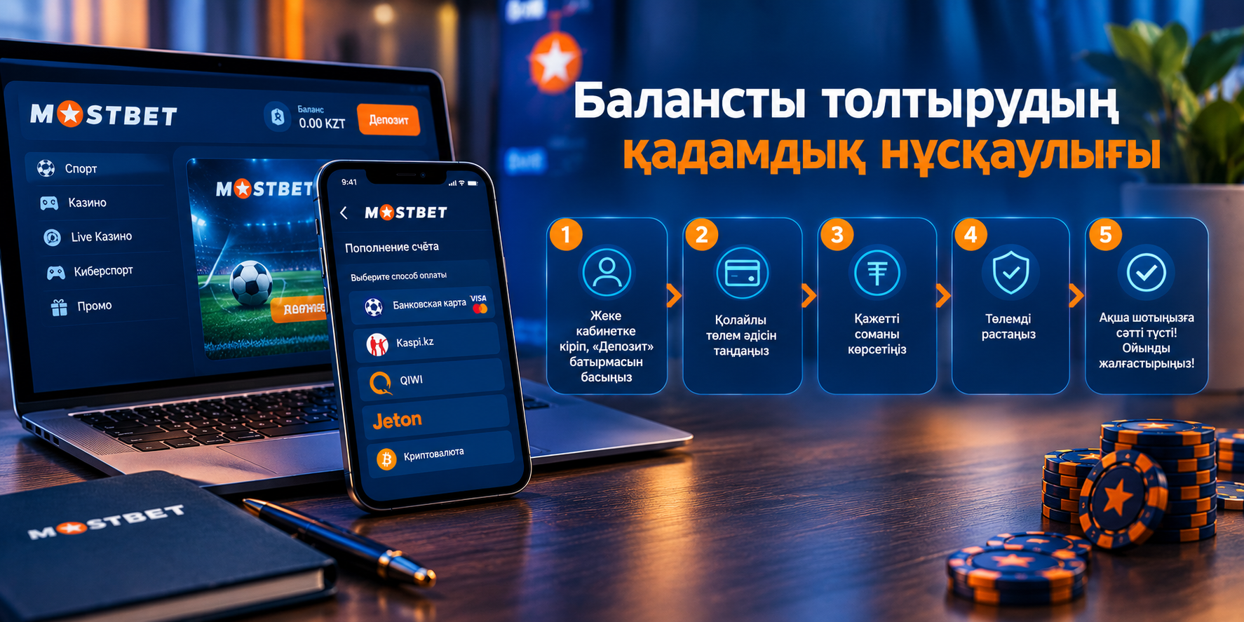 Mostbet-те балансты толтырудың қадамдық нұсқаулығы